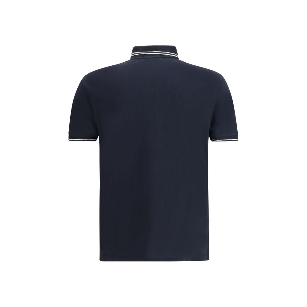 Stone Island Blaues Baumwoll-Polohemd