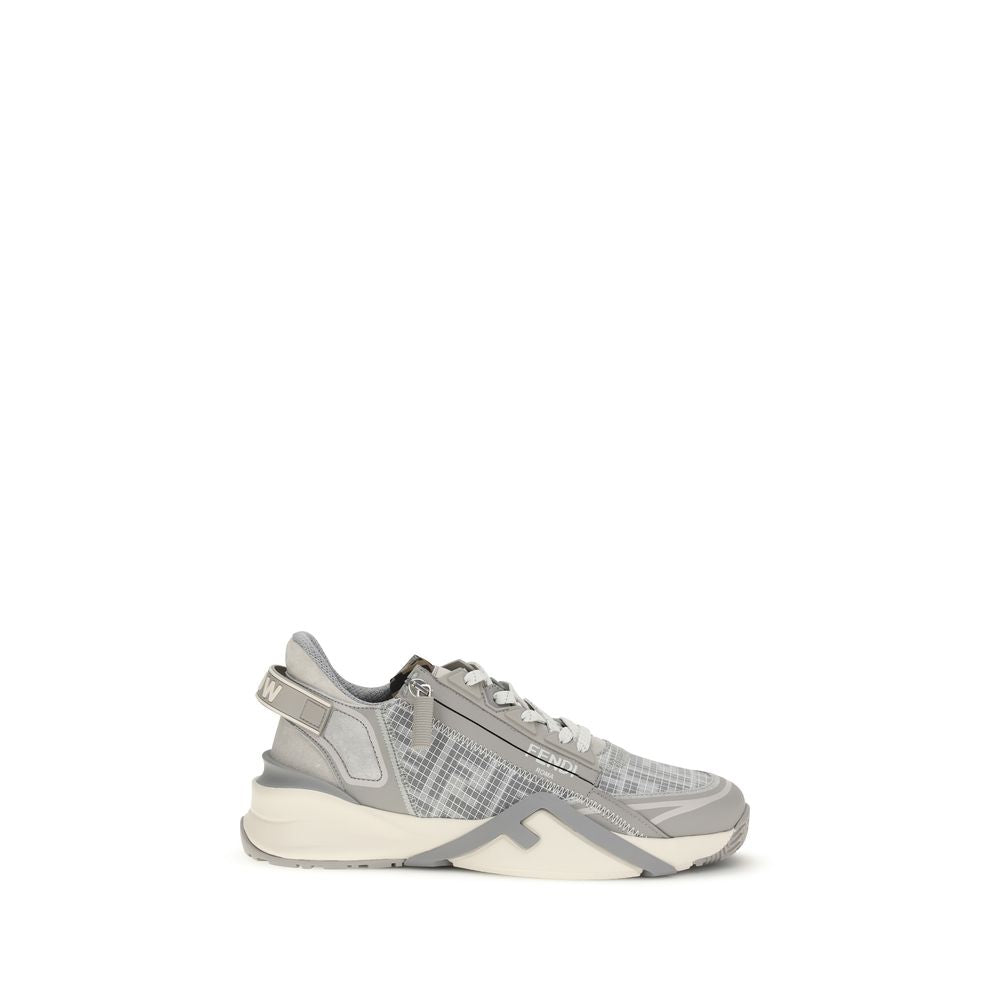 Fendi Graue Bos Taurus Kalbsleder Athletic Sneaker