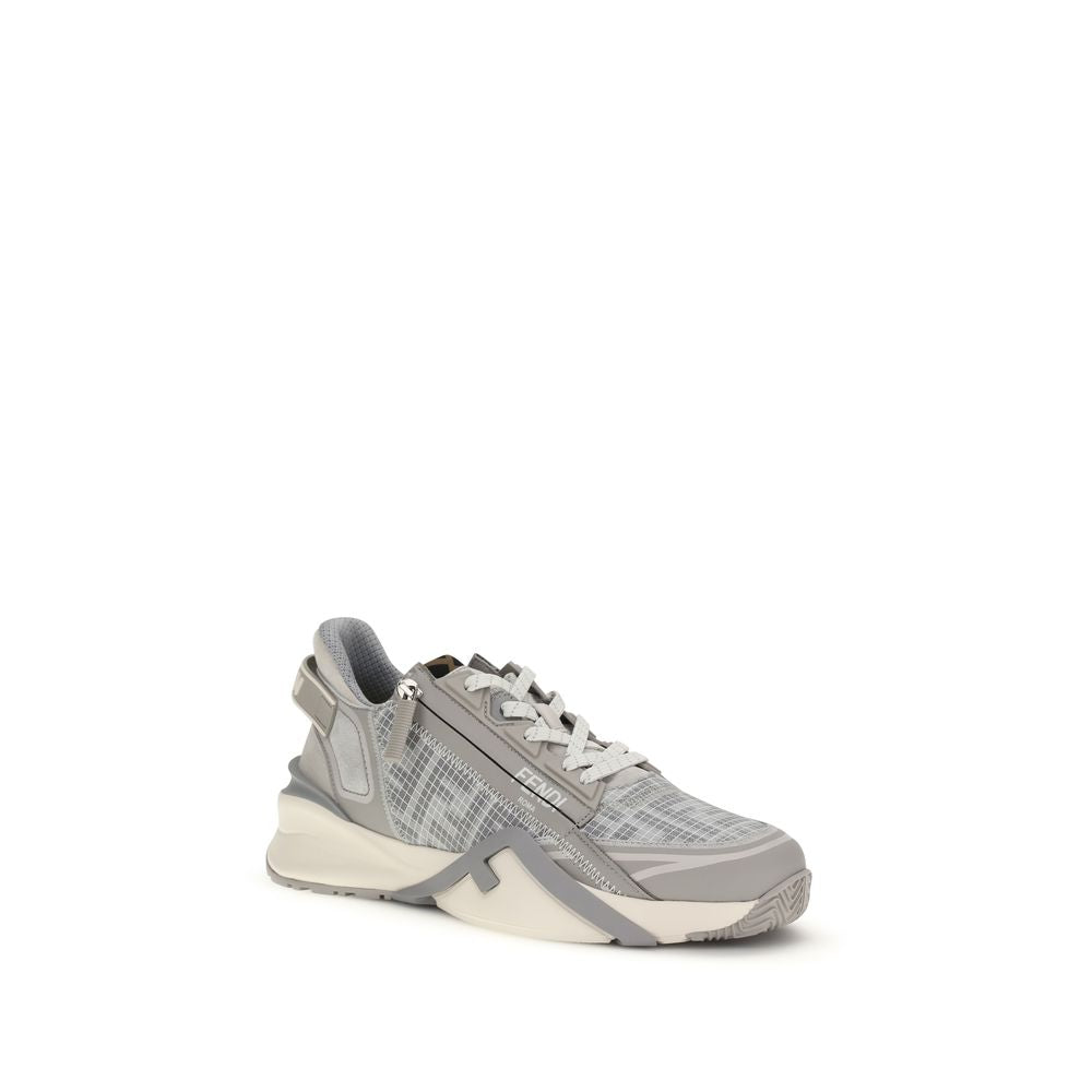 Fendi Graue Bos Taurus Kalbsleder Athletic Sneaker