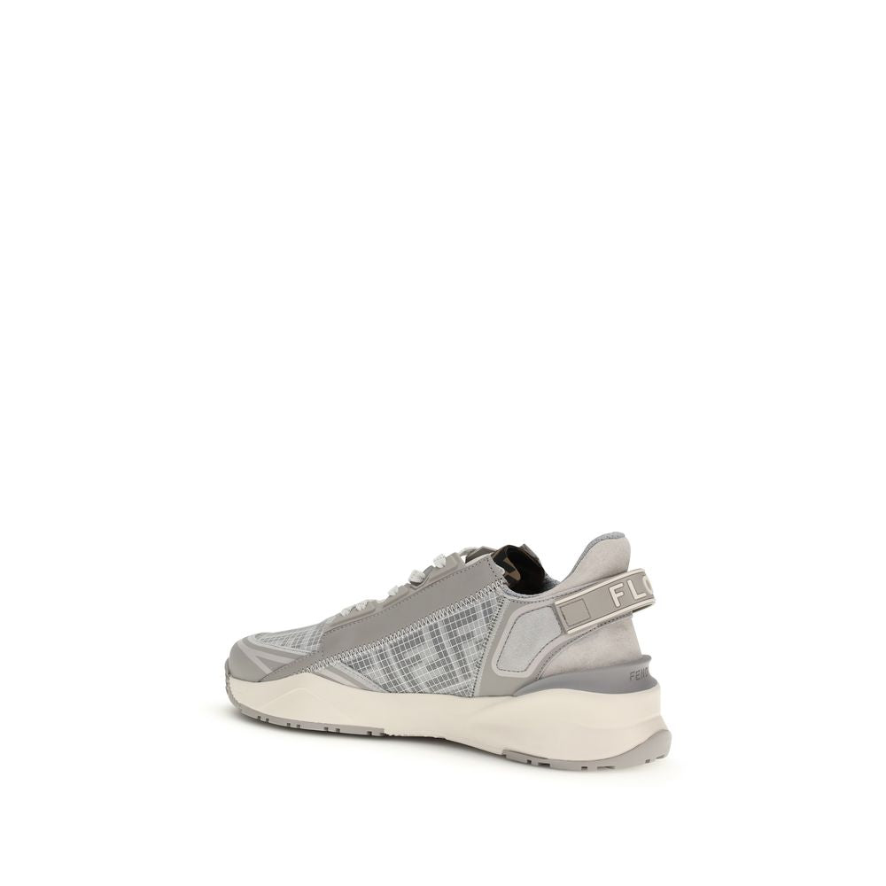 Fendi Graue Bos Taurus Kalbsleder Athletic Sneaker
