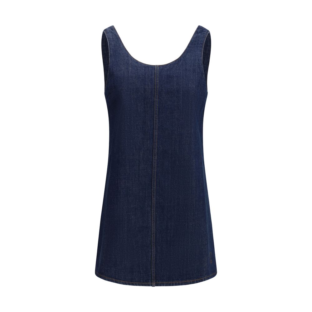 Ami Paris Blaues Baumwollkleid für den Alltag