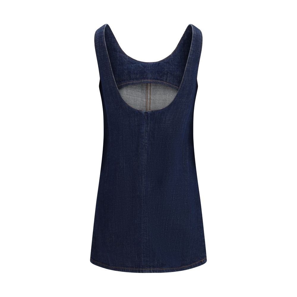 Ami Paris Blaues Baumwollkleid für den Alltag