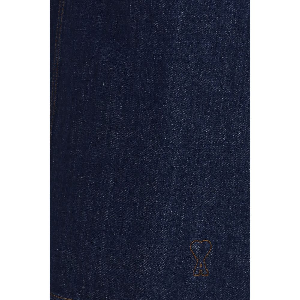 Ami Paris Blaues Baumwollkleid für den Alltag
