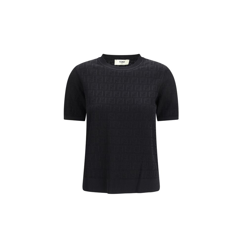 Fendi Schwarzes T-Shirt aus Viskose