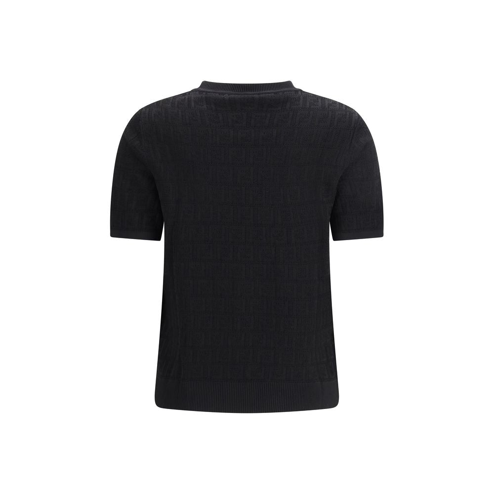 Fendi Schwarzes T-Shirt aus Viskose
