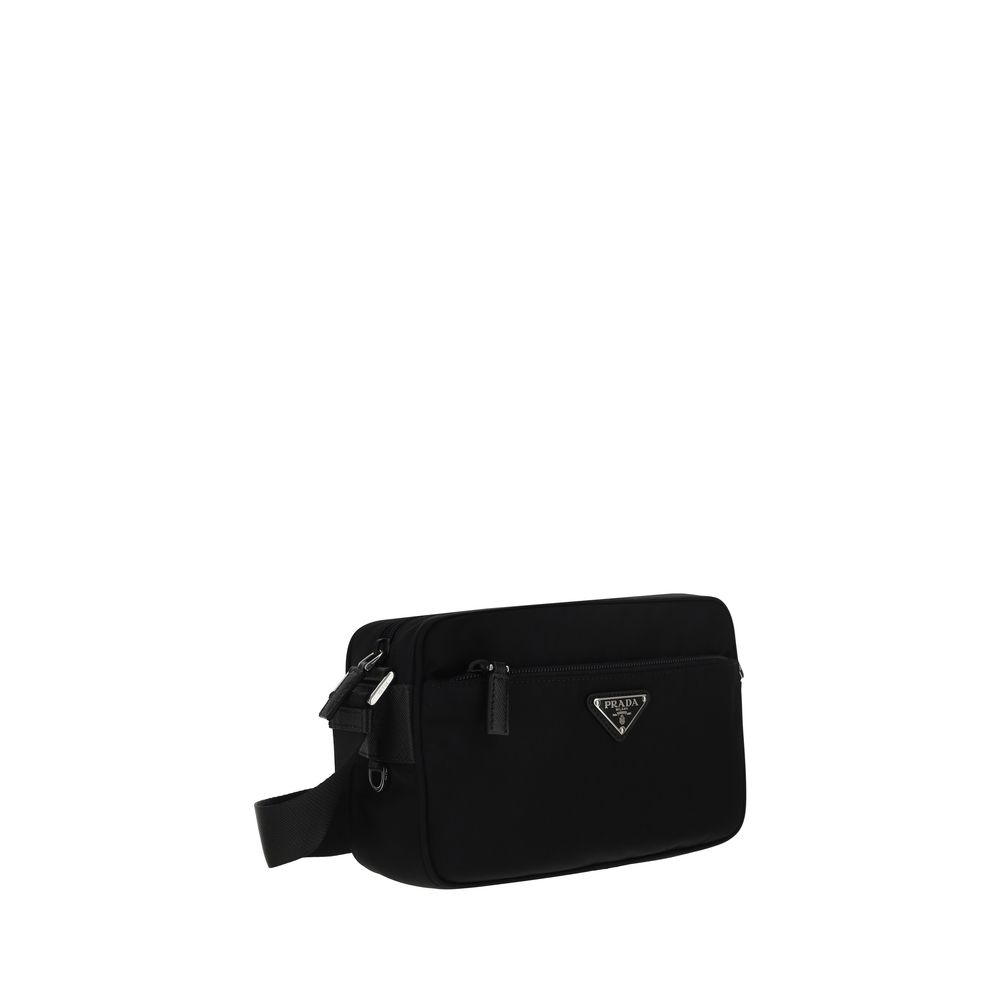 Prada Schwarze Schultertasche aus Nylon
