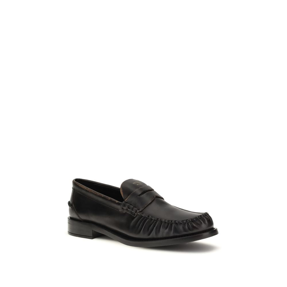 Prada Schwarze "Bos Taurus" Loafer aus Kalbsleder