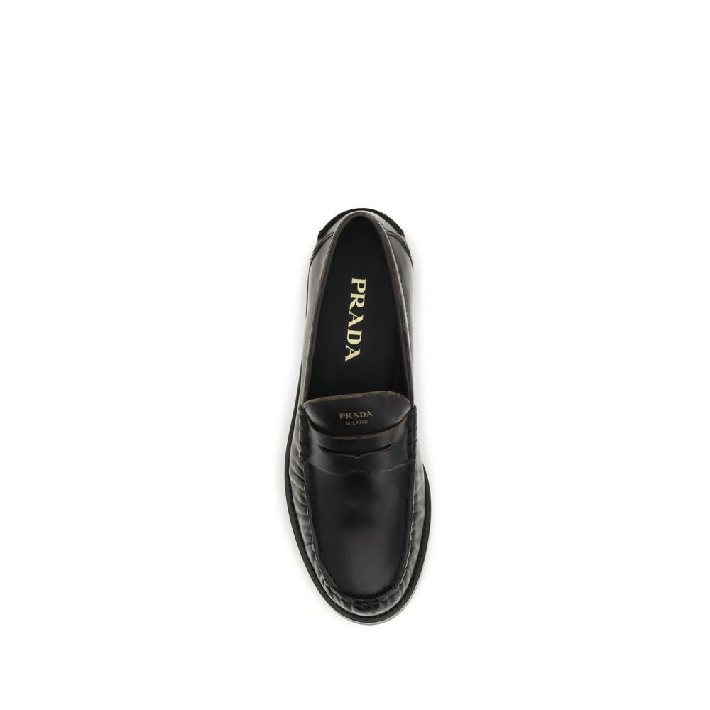 Prada Schwarze "Bos Taurus" Loafer aus Kalbsleder