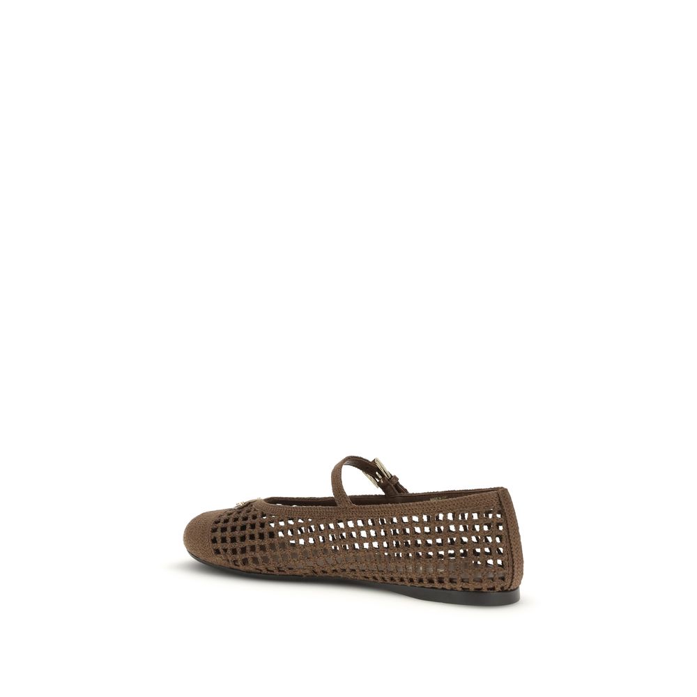 Prada Braune Ballerinas aus Baumwolle