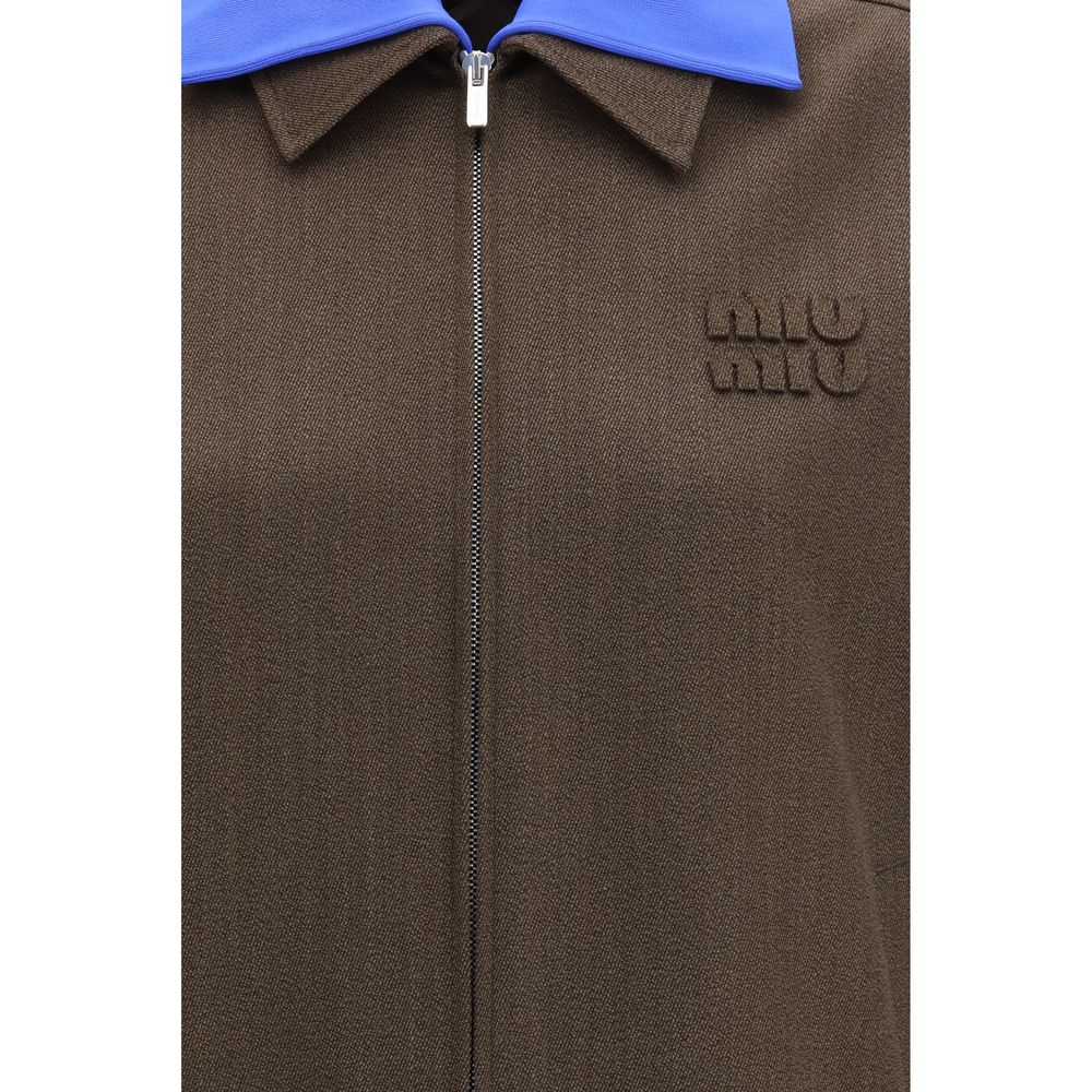 Miu Miu Brauner Bomber aus Fleece-Wolle