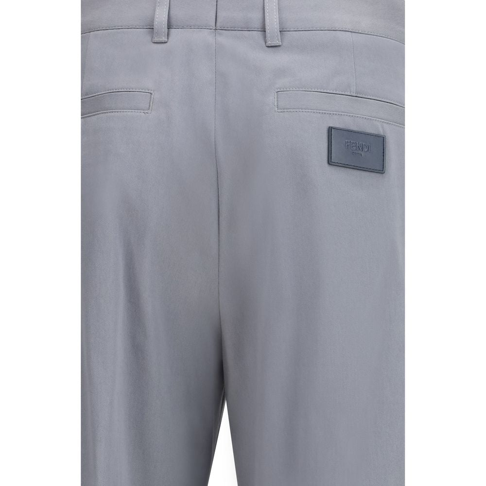 Fendi Graue Baumwollhose für den Alltag