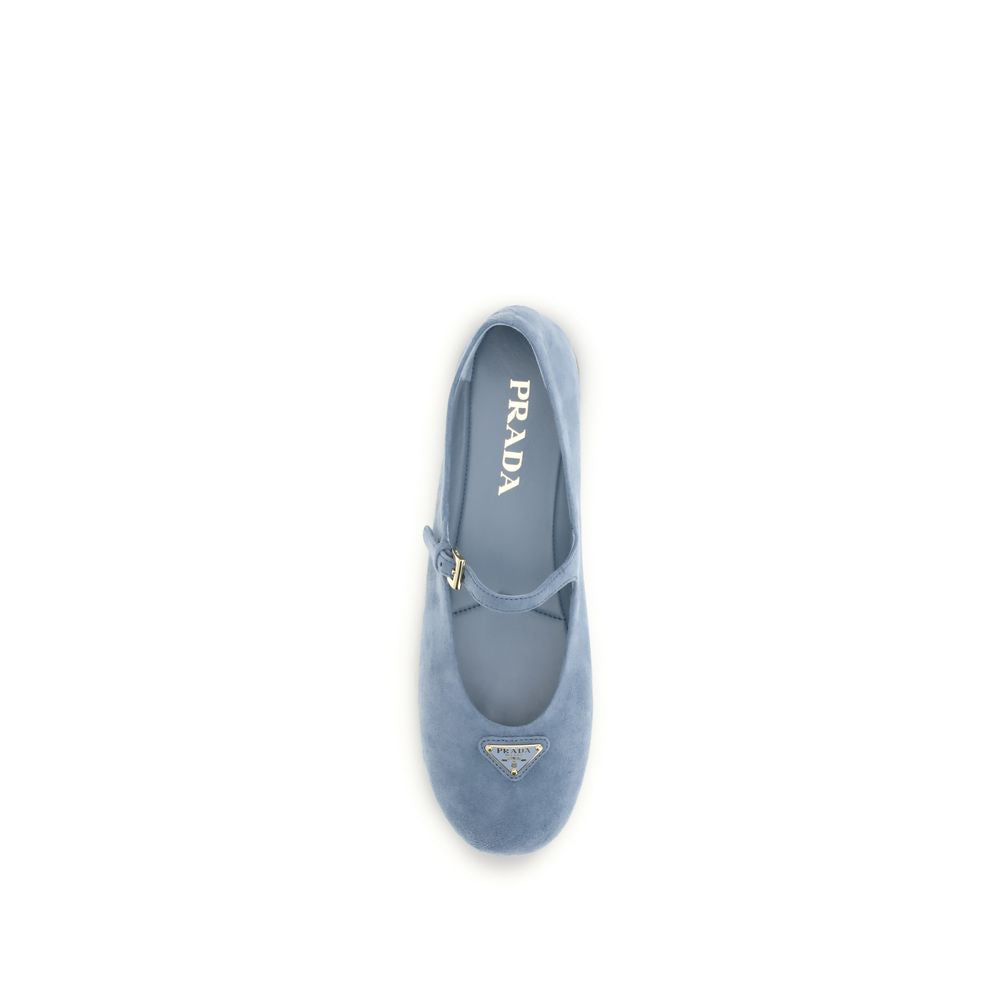 Prada Ballerinas aus blauem Ziegenleder