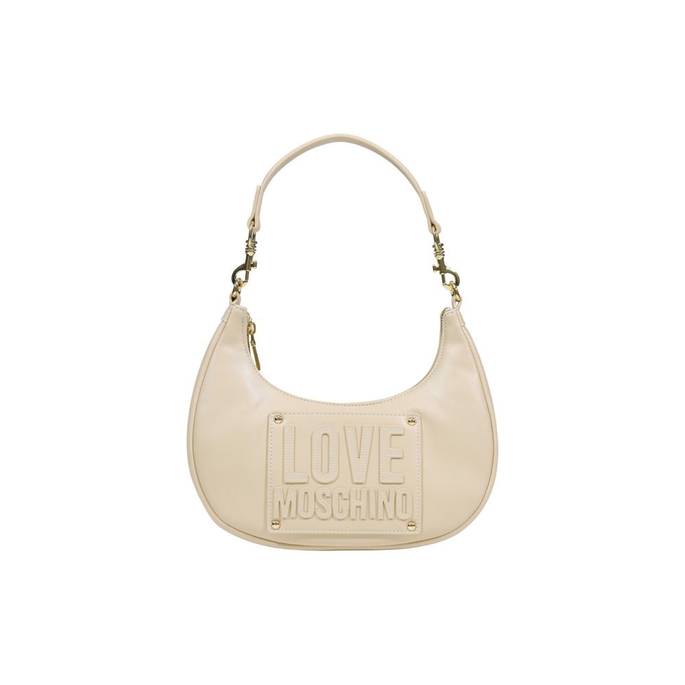 Love Moschino Cremefarbene Handtasche aus Polyurethan