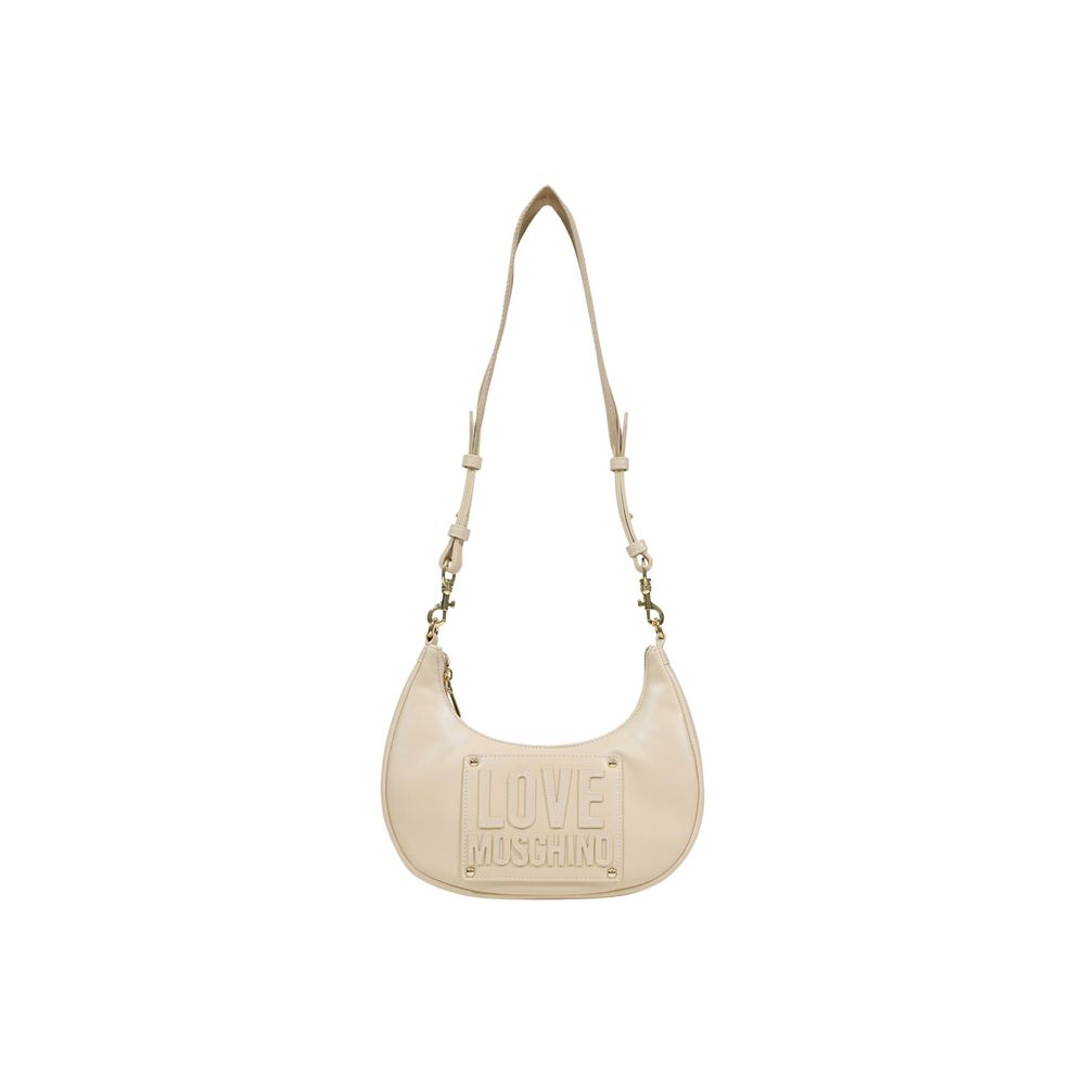 Love Moschino Cremefarbene Handtasche aus Polyurethan