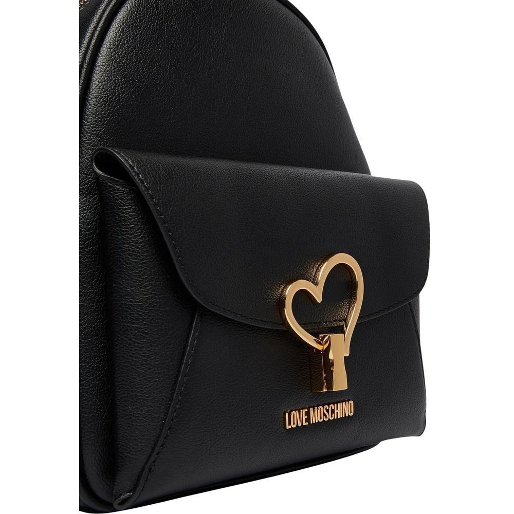 Love Moschino Schwarzer Rucksack aus Polyethylen