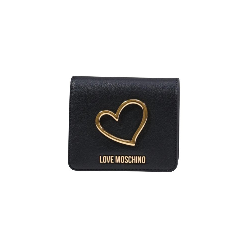 Love Moschino Schwarzes Portemonnaie aus Polyethylen