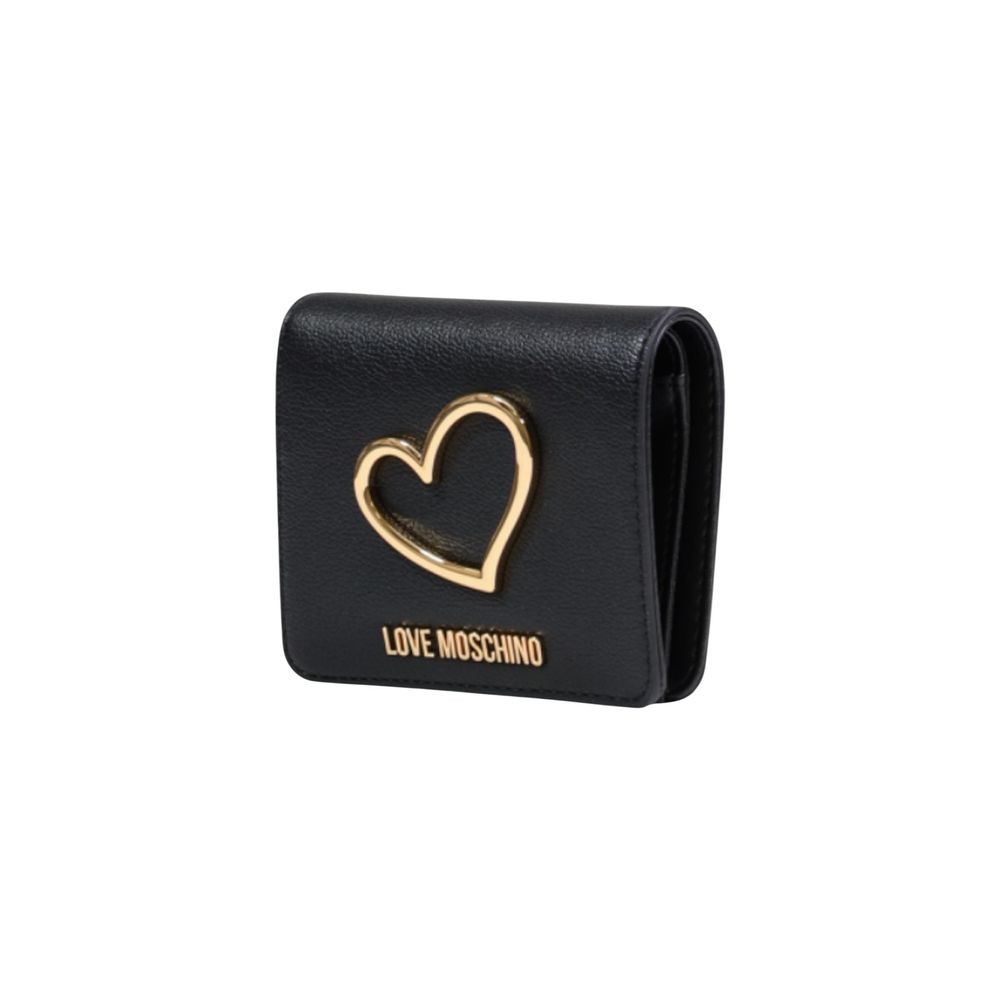 Love Moschino Schwarzes Portemonnaie aus Polyethylen