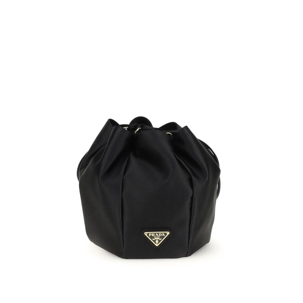 Prada Schwarze Seiden-Beuteltasche