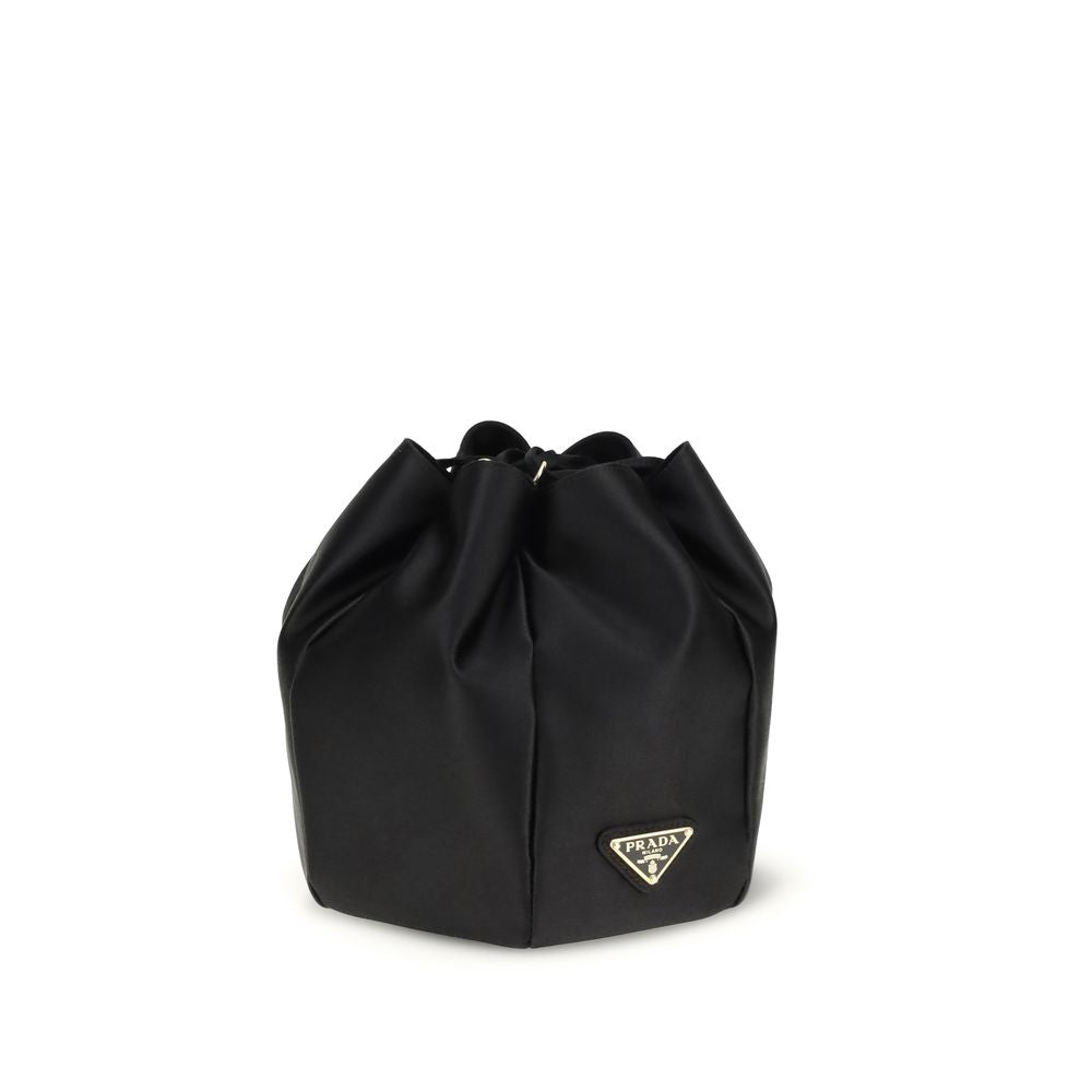 Prada Schwarze Seiden-Beuteltasche