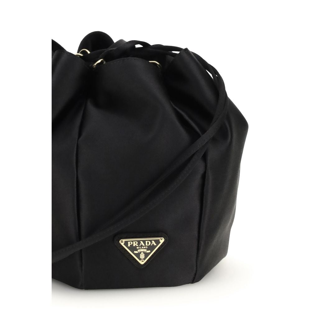 Prada Schwarze Seiden-Beuteltasche