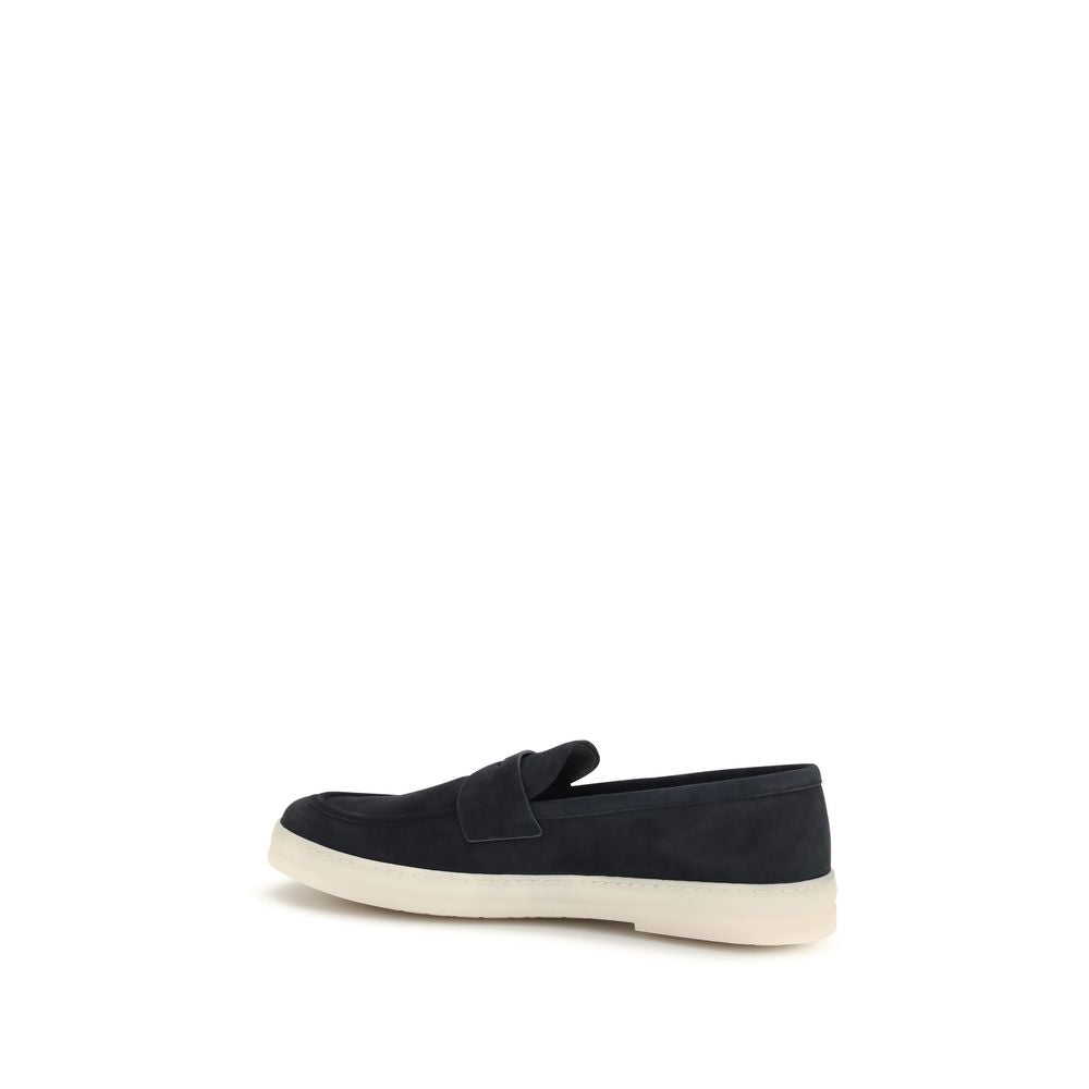 Prada Blaue Kalbsleder Bos Taurus Slipper-Loafer