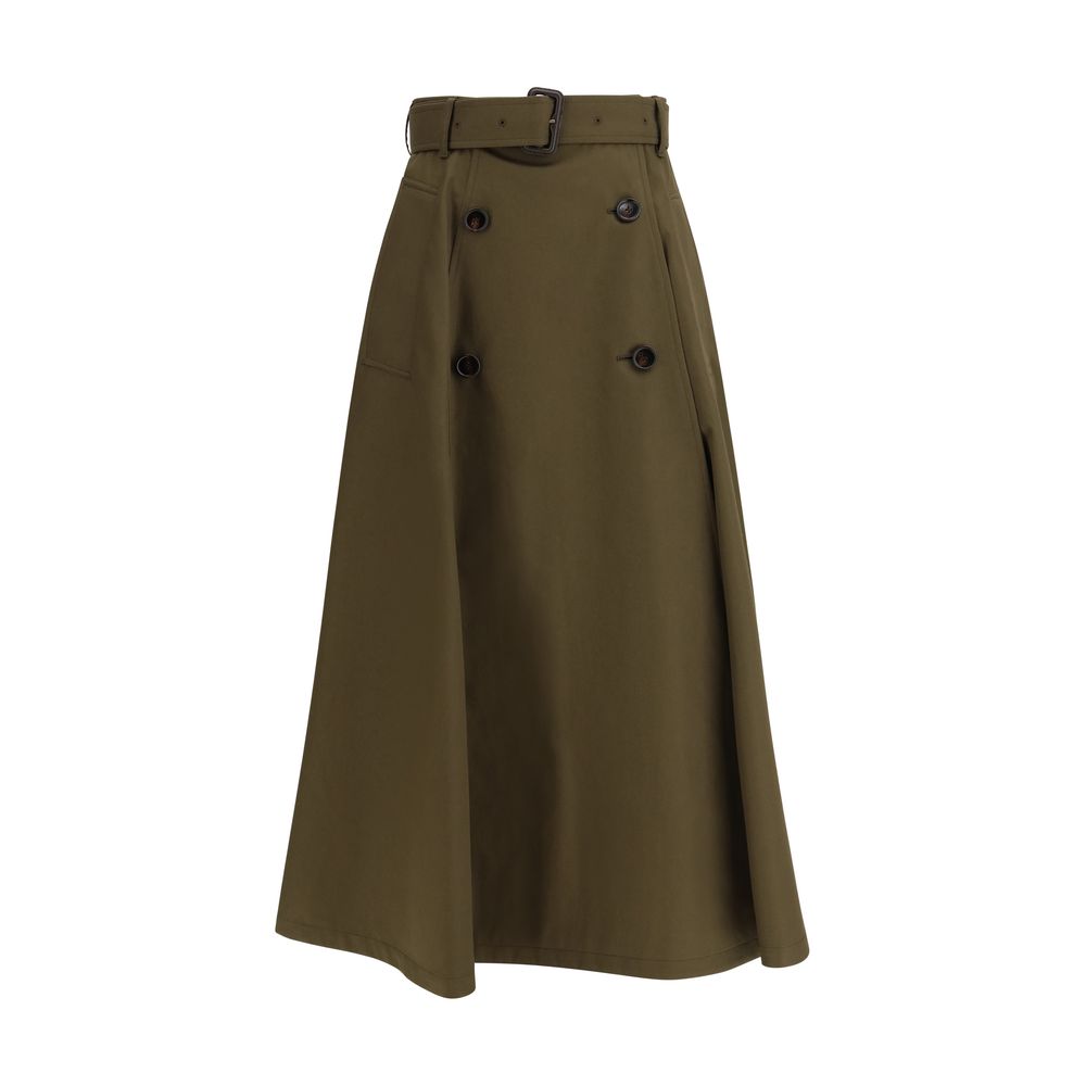 Burberry Zweifarbiger Baumwoll-Midirock