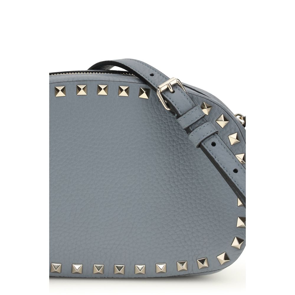 Valentino Garavani Schultertasche aus blauem Kalbsleder Bos Taurus