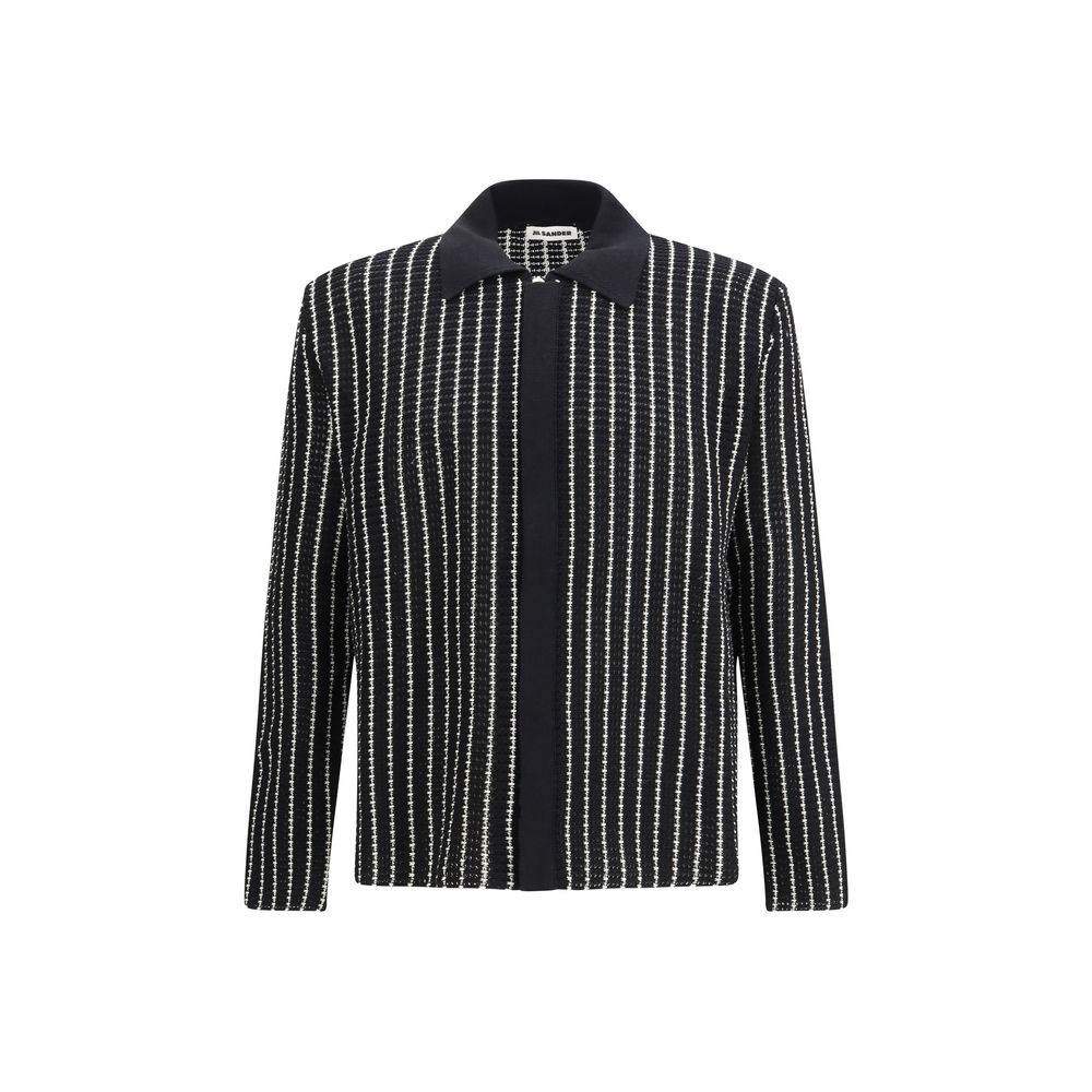 Jil Sander Schwarzer Baumwollstrickjacke