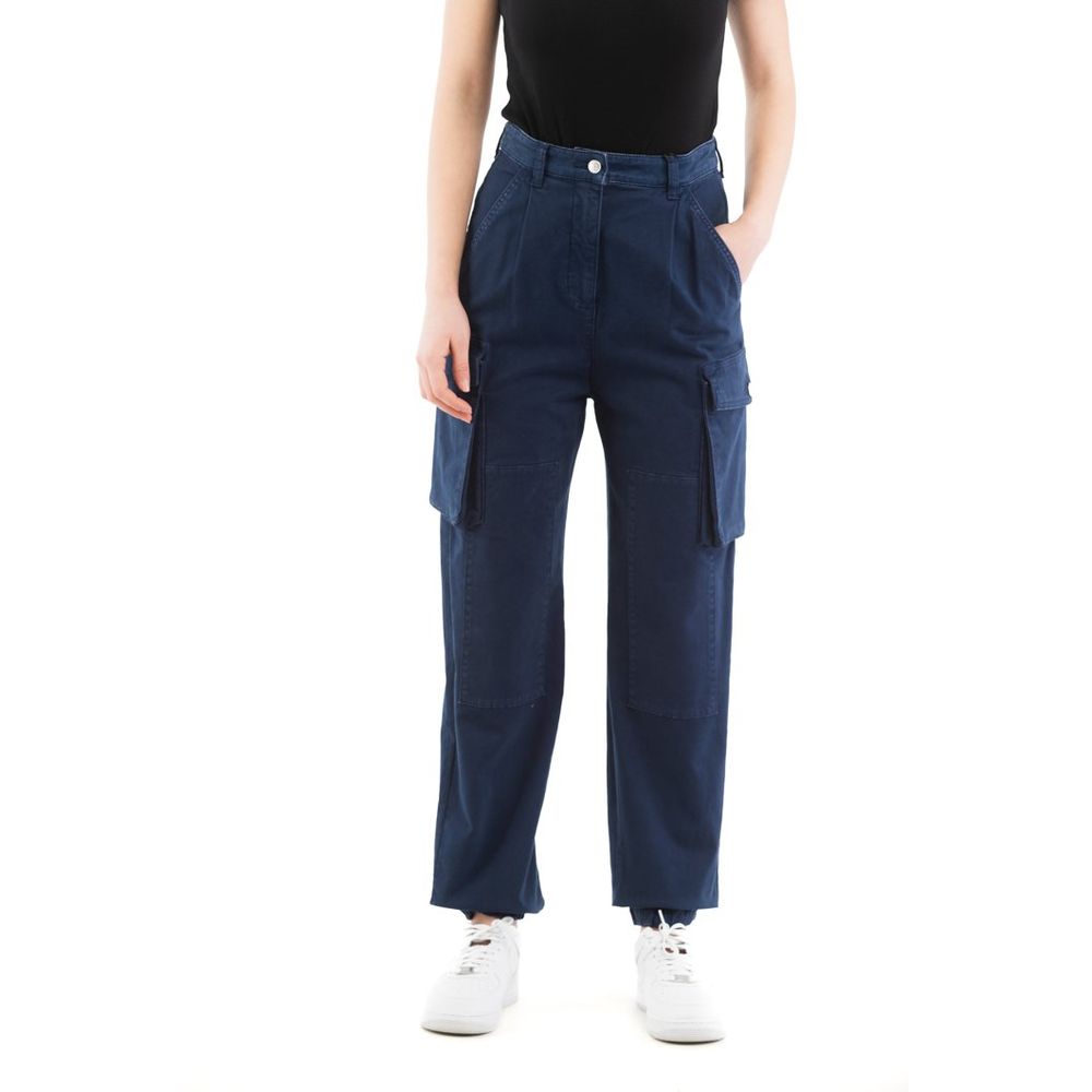 Moschino Blaue Cargohose aus Baumwolle