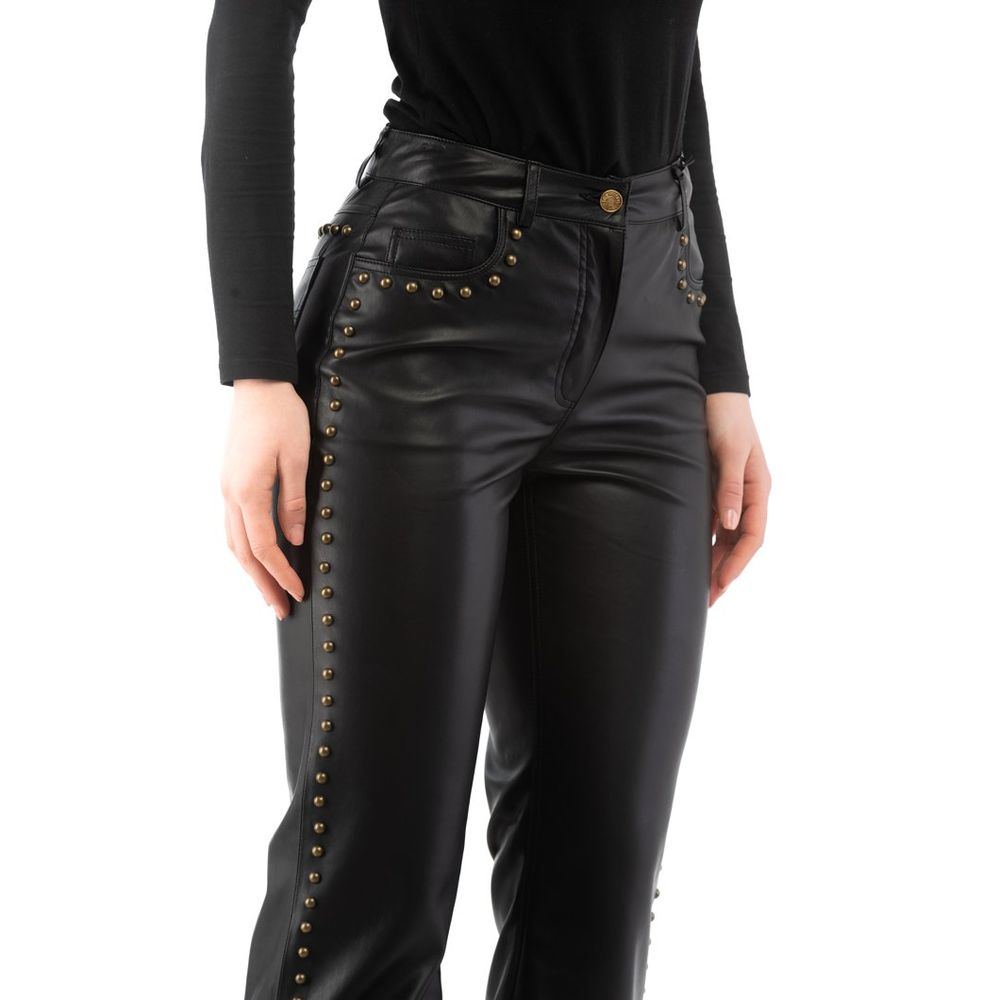 Moschino Schwarze Lederhose