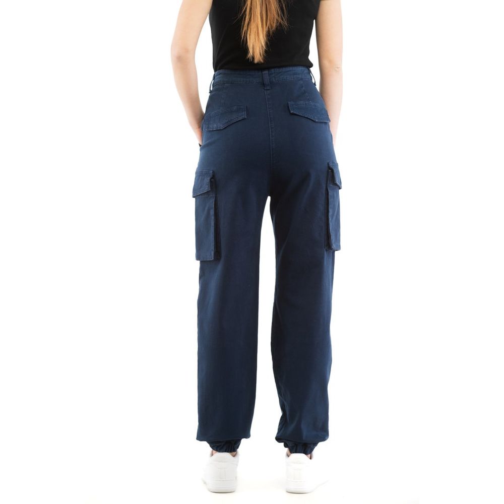 Moschino Blaue Cargohose aus Baumwolle