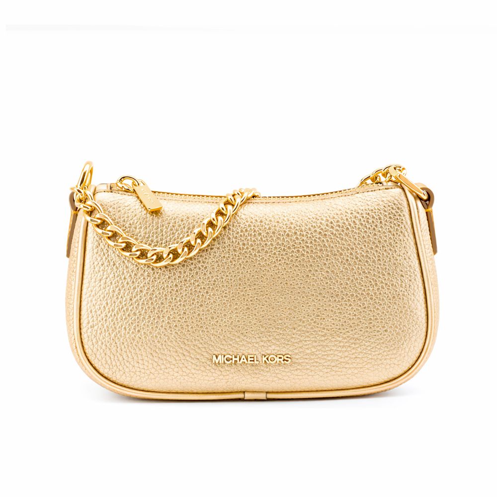 Michael Kors Goldfarbene Leder Schultertasche