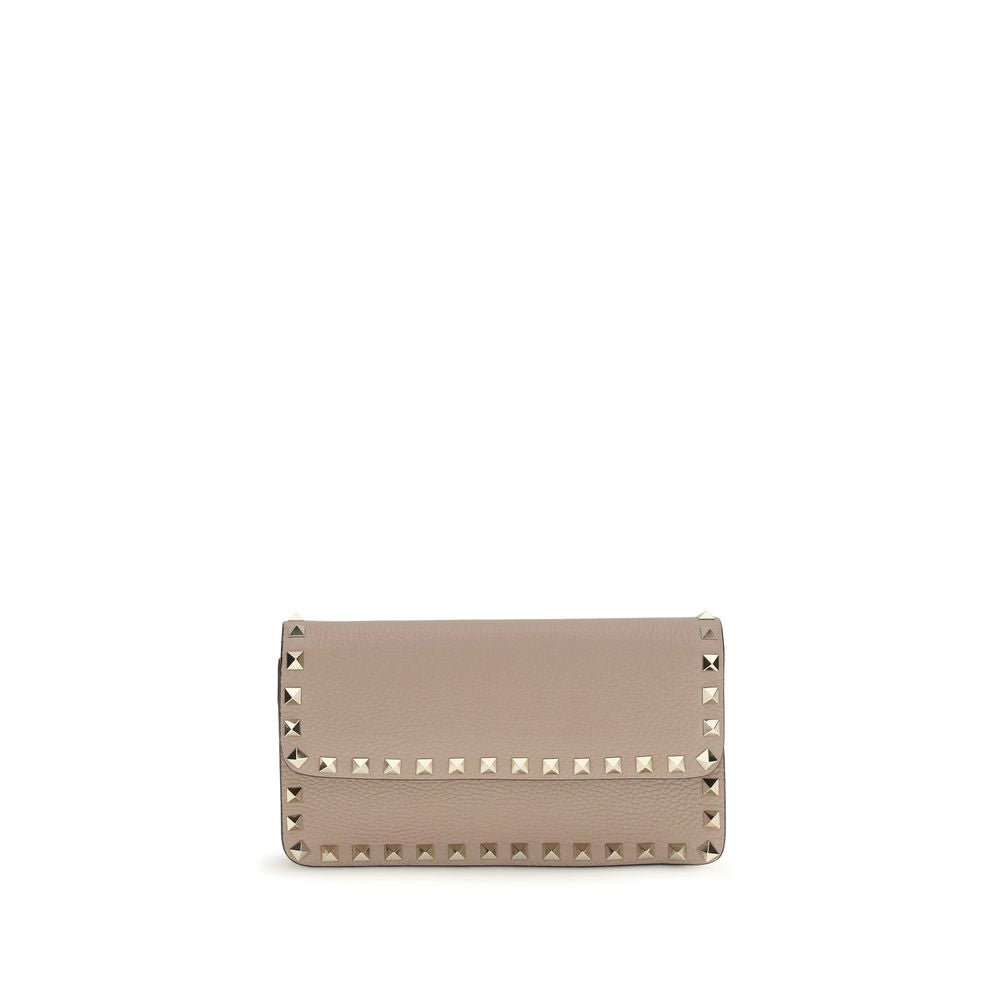 Valentino Garavani Beige Kalbsleder Bos Taurus Geldbörse