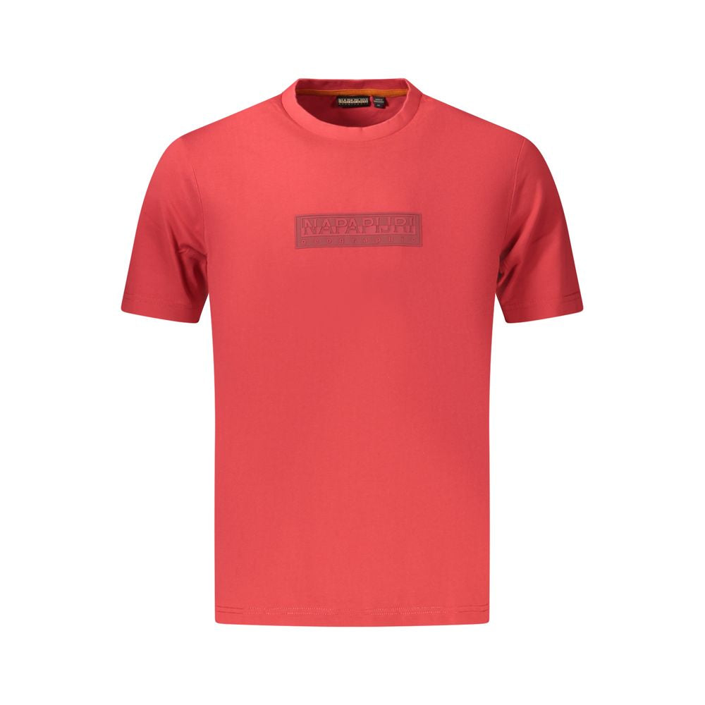 Napapijri Rotes Baumwoll-T-Shirt für Herren