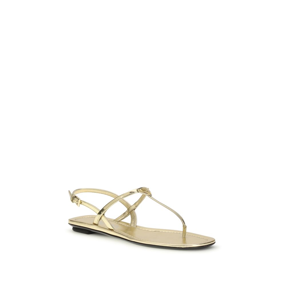 Prada Sandalen aus silbernem Kalbsleder Bos Taurus