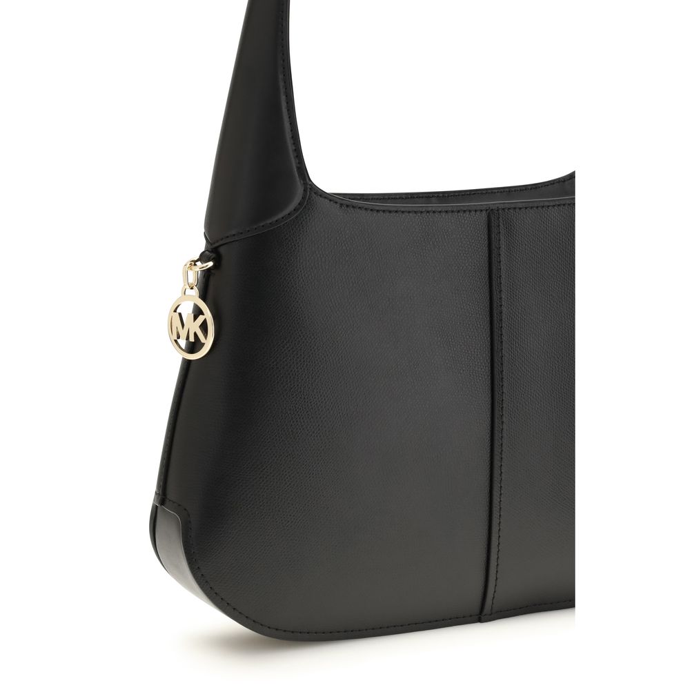 Michael Kors Schwarze Bos Taurus Kalbsleder Schultertasche