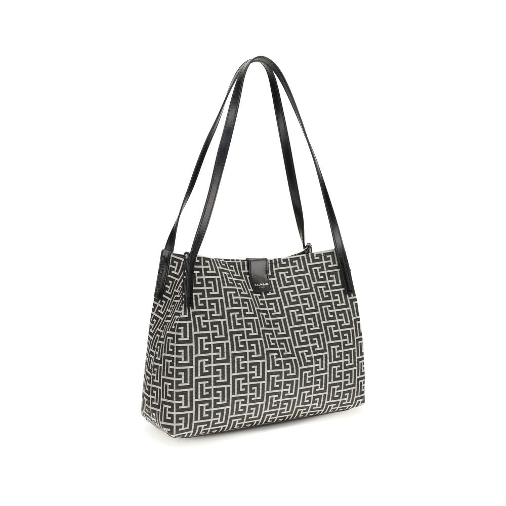 Balmain Schwarze Schultertasche aus Baumwolle