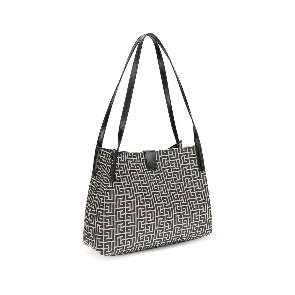 Balmain Schwarze Schultertasche aus Baumwolle