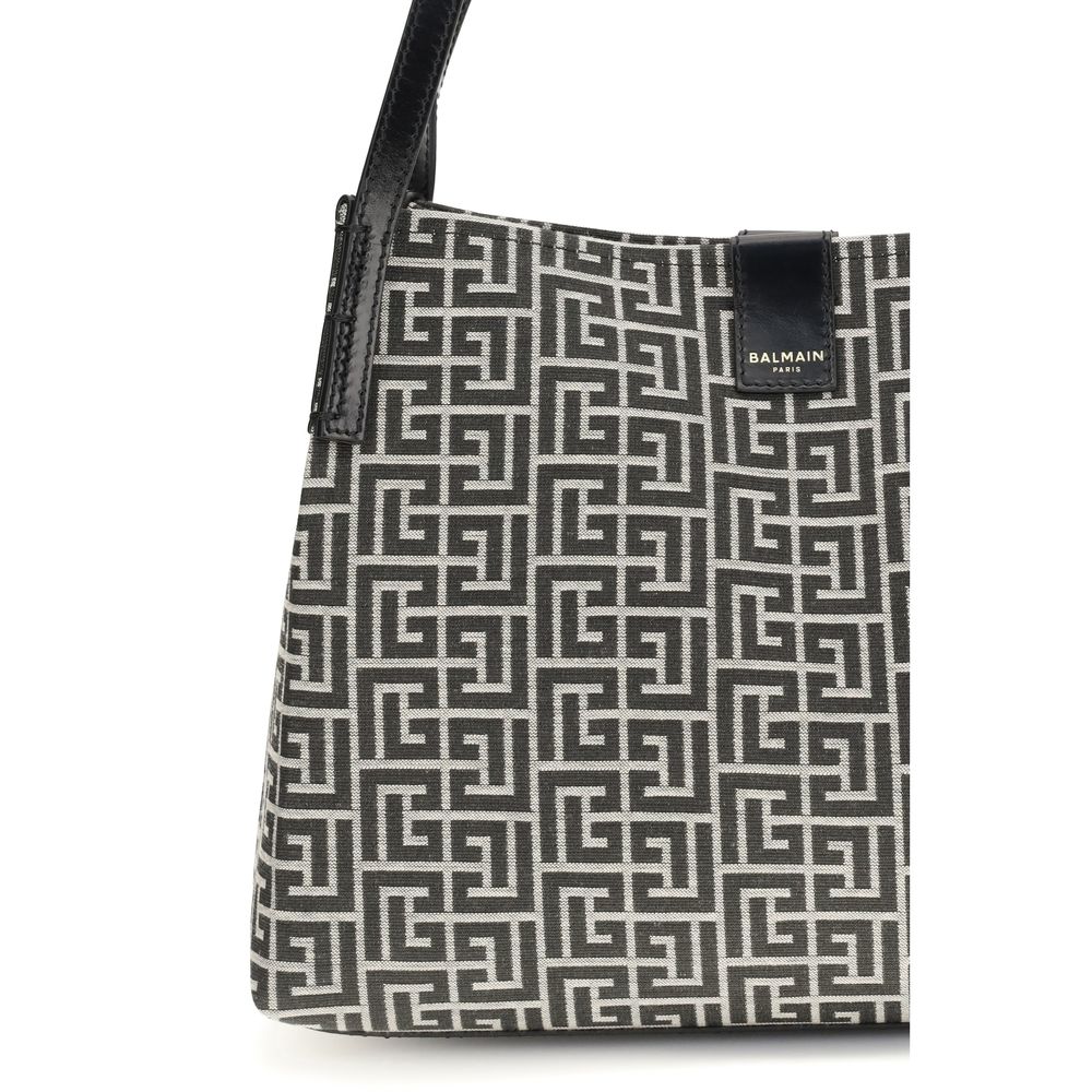 Balmain Schwarze Schultertasche aus Baumwolle