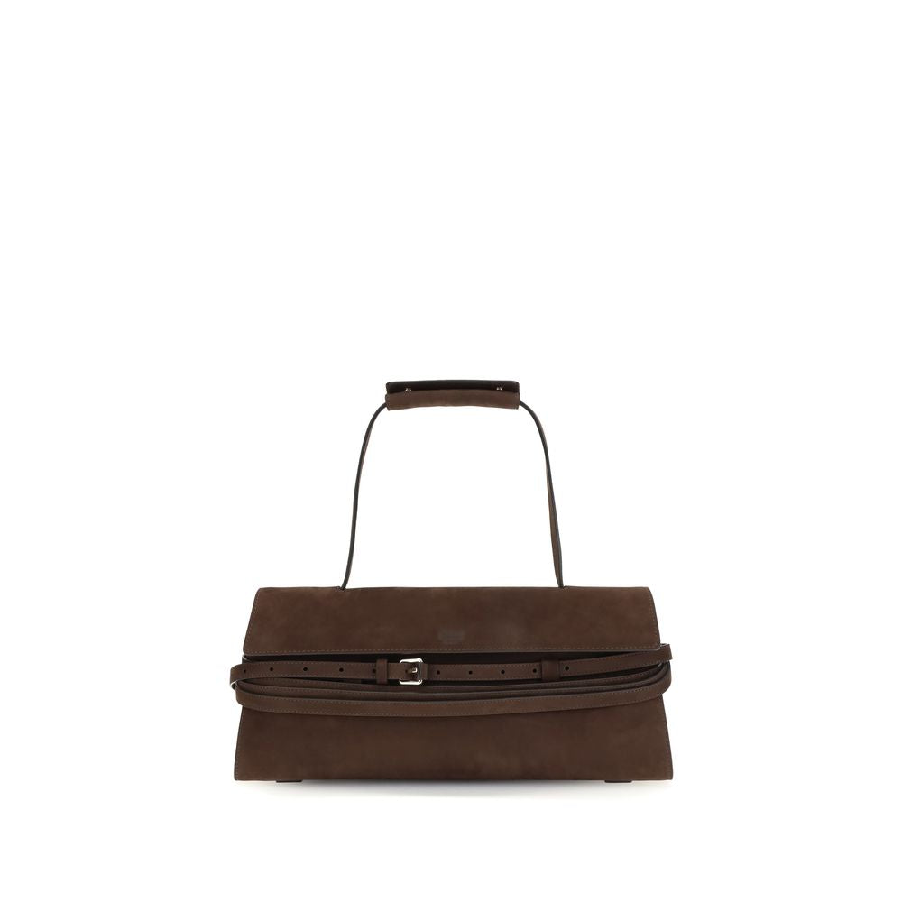 Moschino Braune Kalbsleder Bos Taurus Schultertasche
