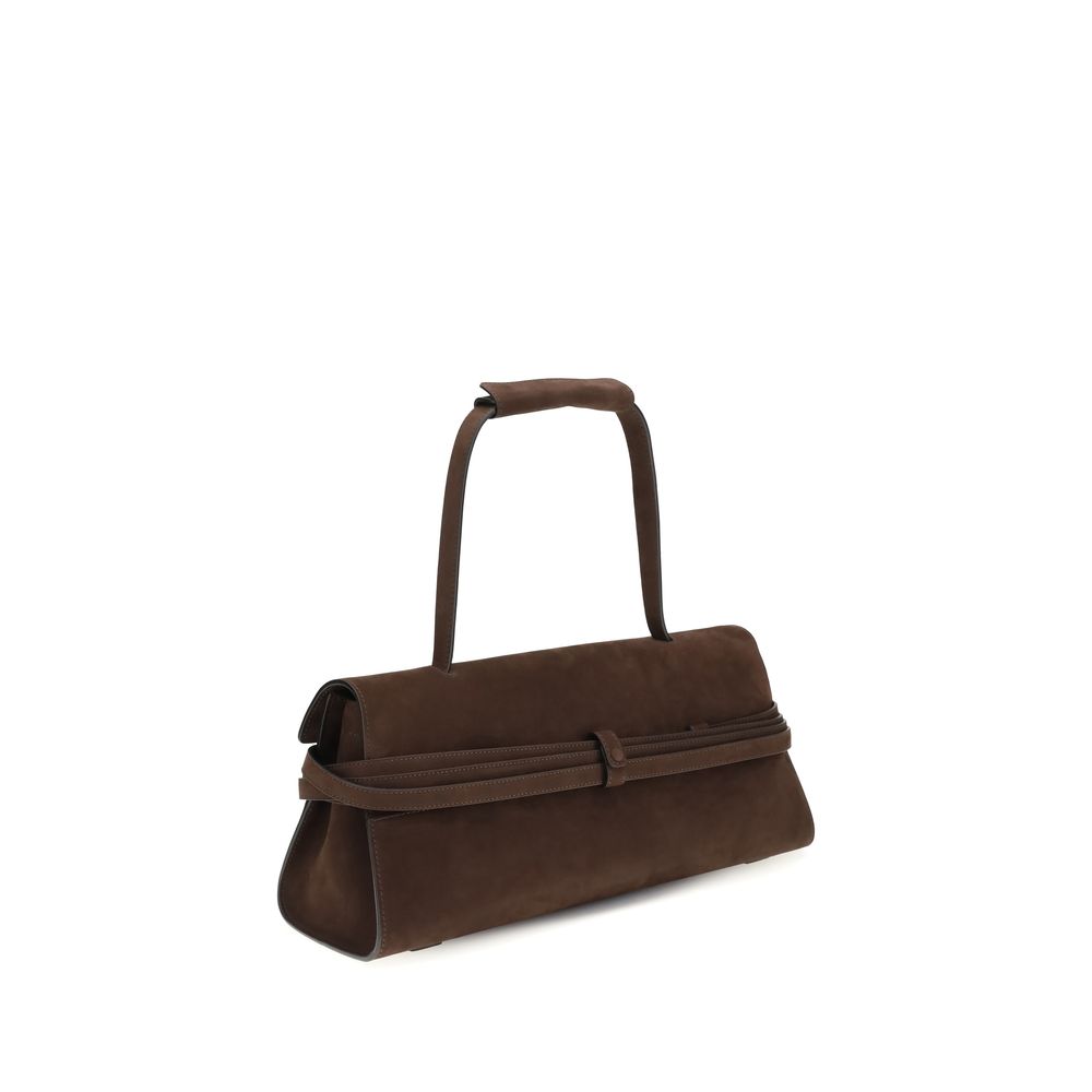 Moschino Braune Kalbsleder Bos Taurus Schultertasche