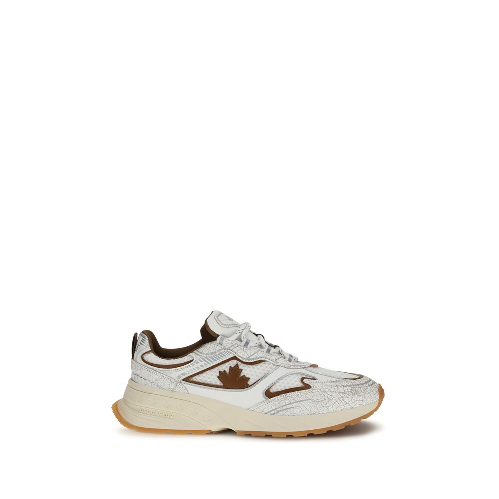 Dsquared² Weiße Bos Taurus Kalbsleder Athletic Sneaker