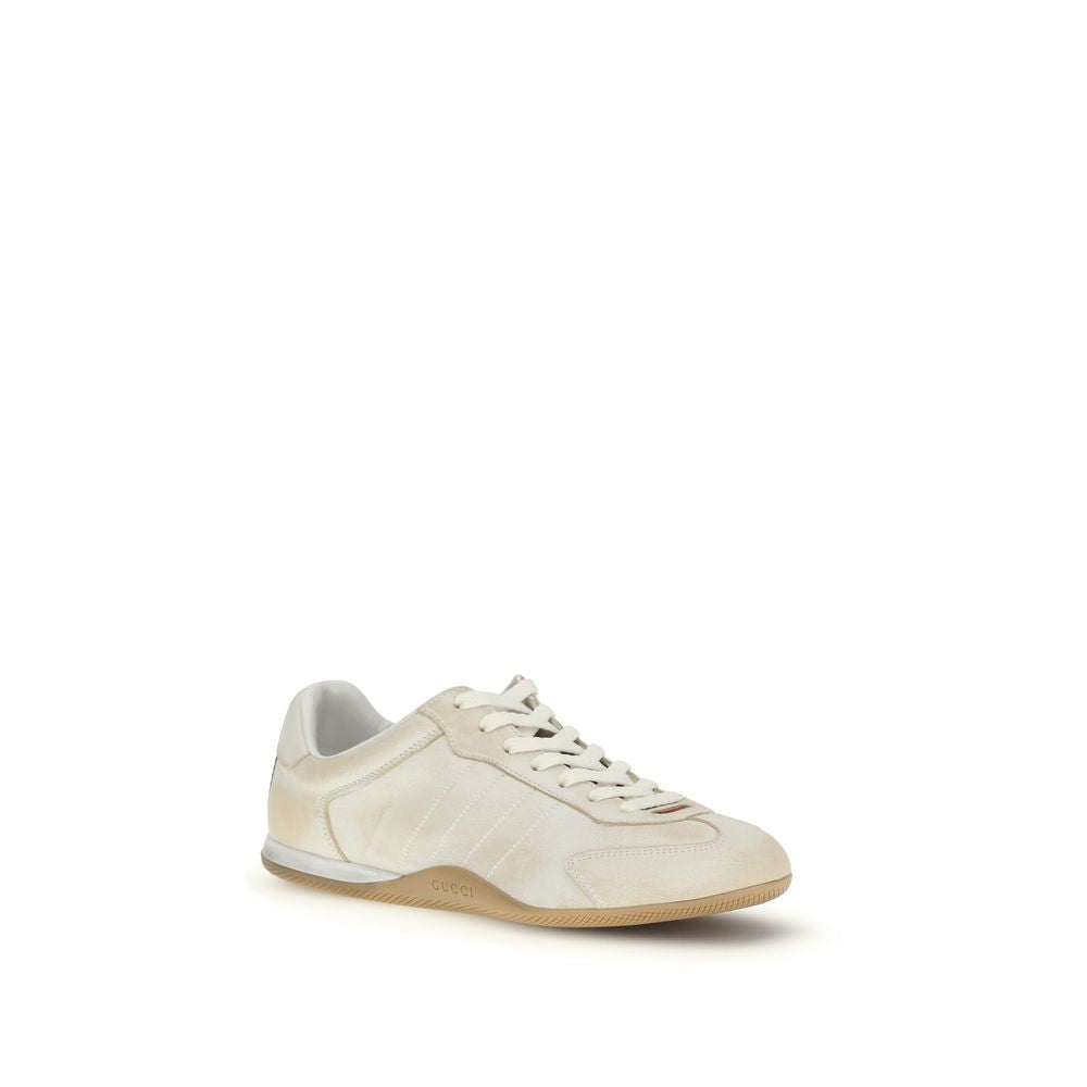 Gucci Weiße Bos Taurus Kalbsleder Low-Top-Sneaker
