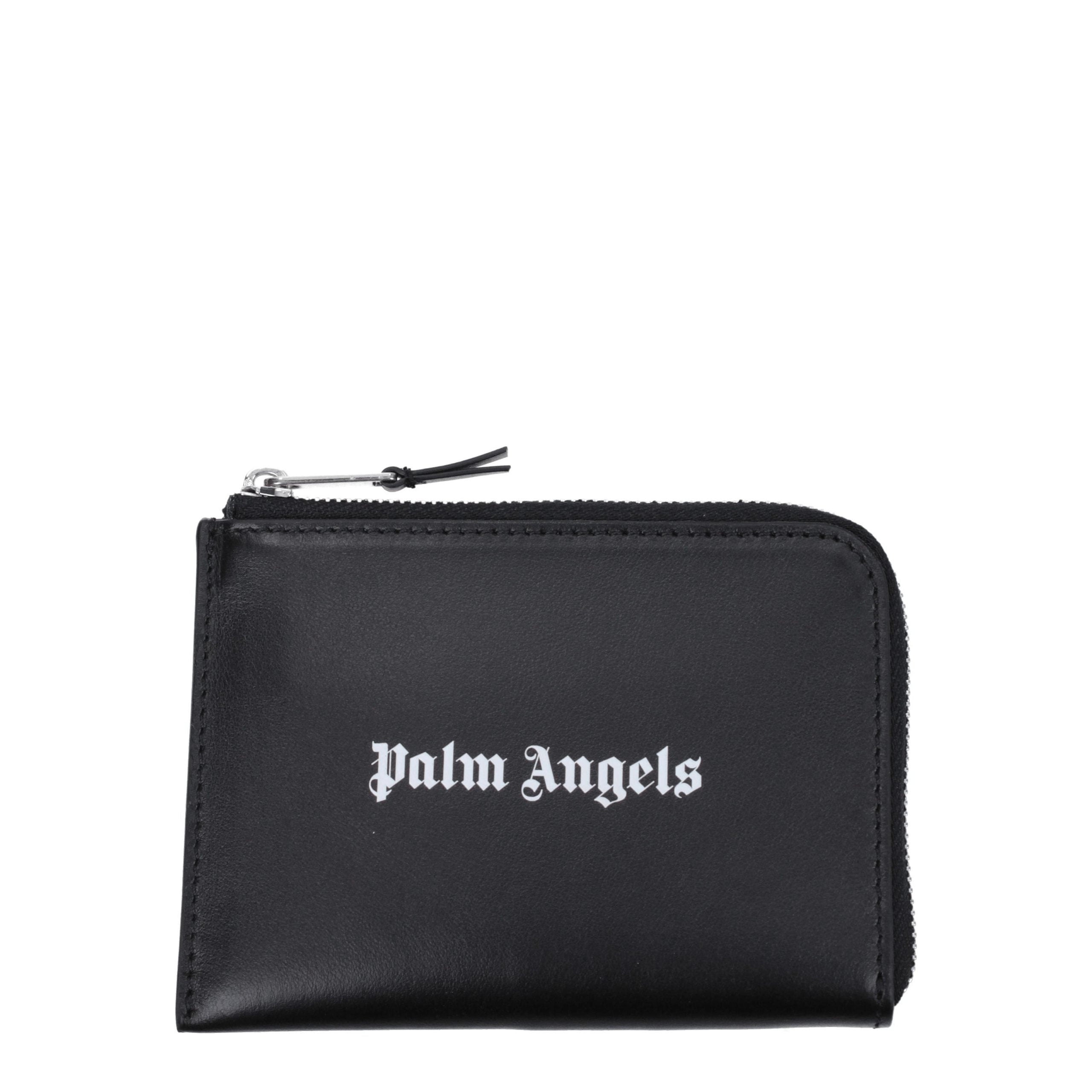 Palm Angels Schwarzer Kartenhalter aus Leder