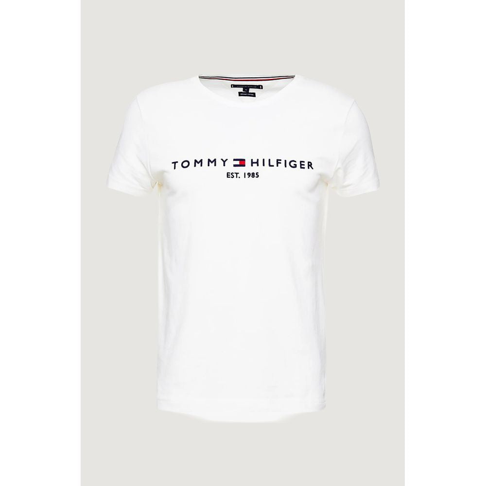 Tommy Hilfiger Cremefarbenes Baumwoll-T-Shirt