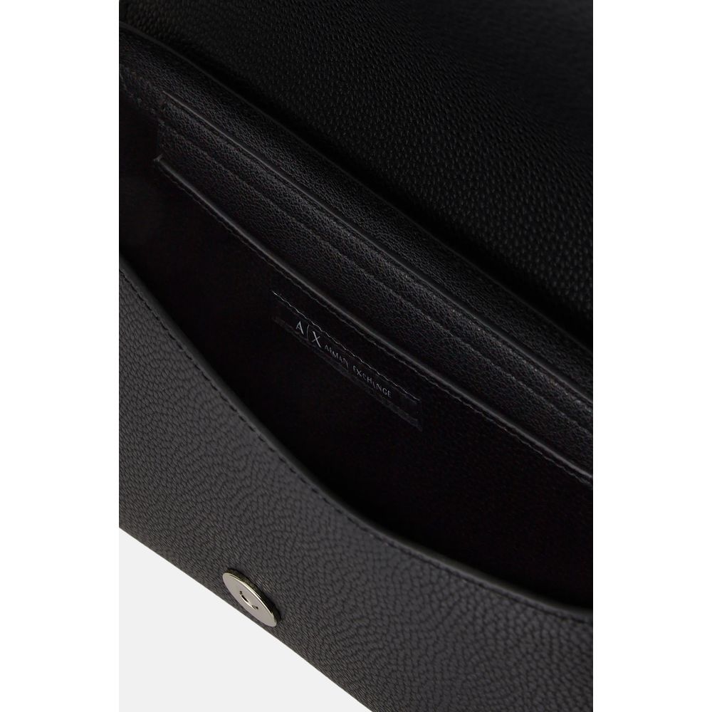 Armani Exchange Schwarze Kunstleder-Handtasche