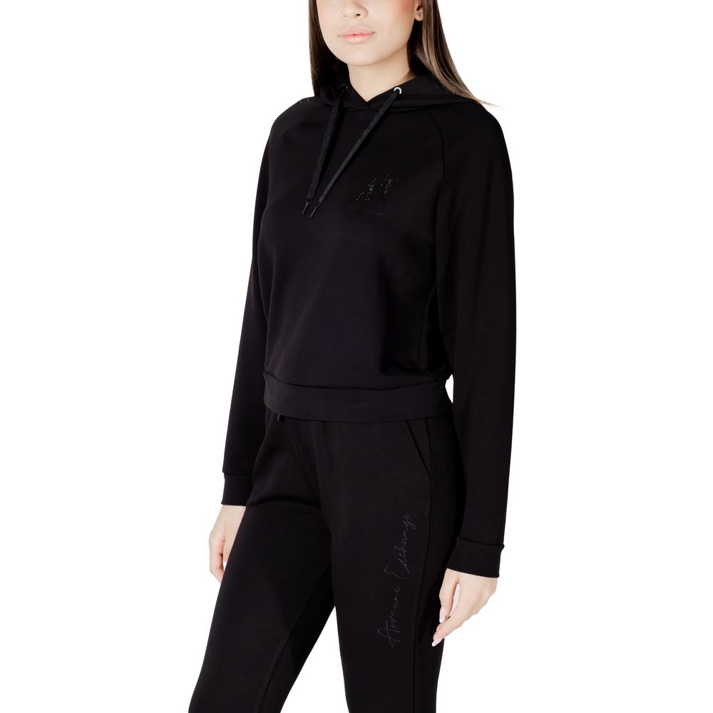 Armani Exchange Schwarzer Hoodie aus Viskose