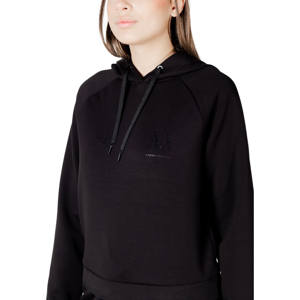 Armani Exchange Schwarzer Hoodie aus Viskose