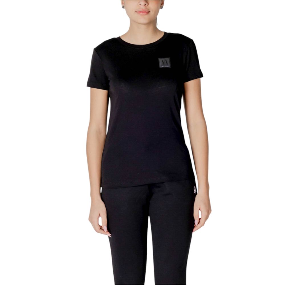 Armani Exchange Schwarzes Baumwoll-T-Shirt