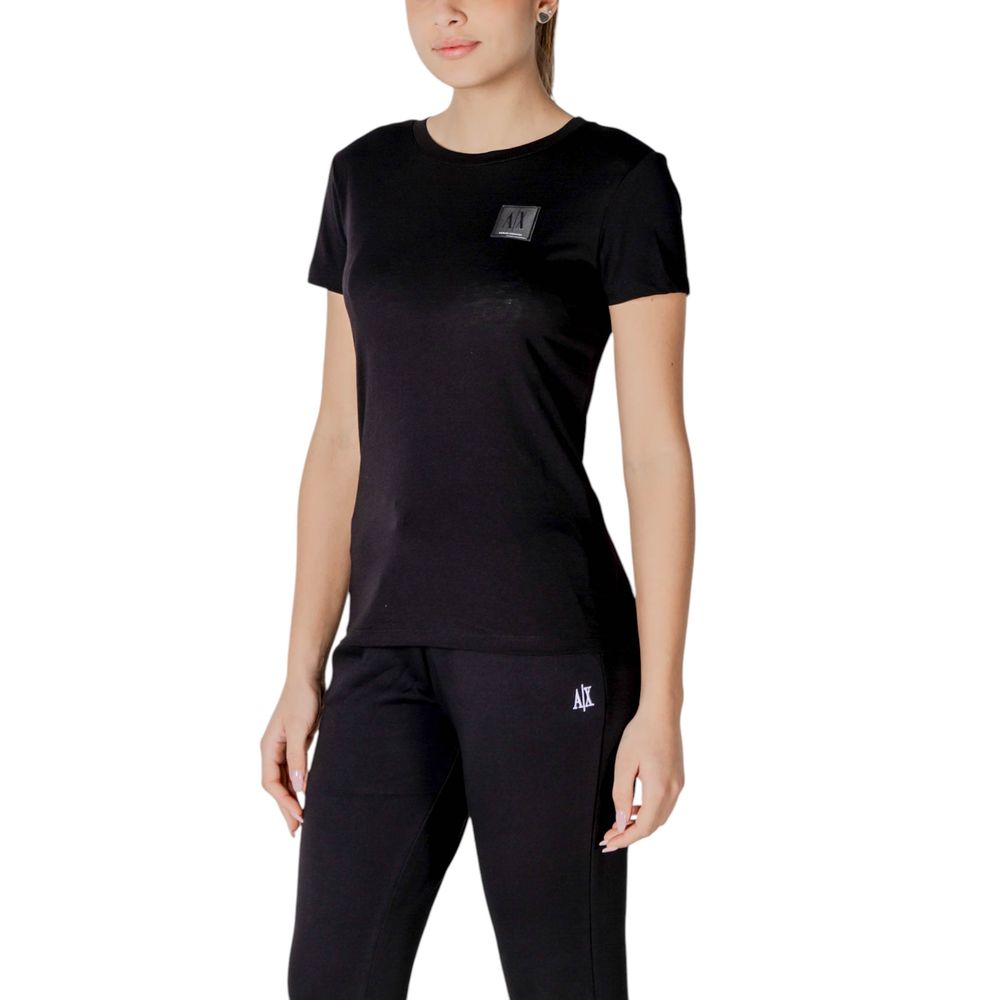 Armani Exchange Schwarzes Baumwoll-T-Shirt